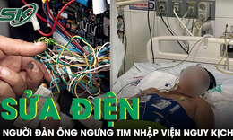 Người đ&#224;n &#244;ng ngừng tim, phải cấp cứu khẩn khi sửa điện gi&#250;p h&#224;ng x&#243;m
