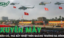 Đội h&#236;nh m&#225;y bay xuy&#234;n m&#226;y k&#233;o cờ, thả bẫy nhiệt tr&#234;n Quảng trường Ba Đ&#236;nh trong ng&#224;y Quốc kh&#225;nh 2/9