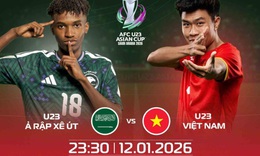 Xem trực tiếp U23 Việt Nam vs U23 Ả Rập Xê Út ở đâu, kênh nào tối nay 12/1?