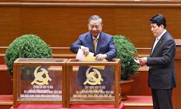 Hình ảnh bầu Ban Chấp hành Trung ương Đảng khóa XIV