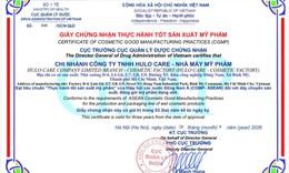 Nhà máy mỹ phẩm HULO CARE đạt chứng nhận CGMP-ASEAN