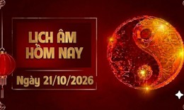 Âm lịch hôm nay 21/10 - Lịch âm 21/10 - Lịch vạn niên ngày 21/10/2026