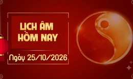 Âm lịch hôm nay 25/10 - Lịch âm 25/10 - Lịch vạn niên ngày 25/10/2026