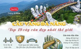 Cầu Vàng Đà Nẵng vào danh sách 19 cây cầu đẹp nhất thế giới