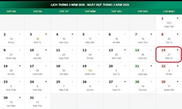 Âm lịch 15/3 - Lịch âm hôm nay 15/3 - Lịch vạn niên ngày 15/3/2026