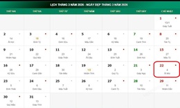Lịch âm hôm nay 22/3 - Âm lịch 22/3 - Lịch vạn niên ngày 22/3/2026