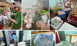 Gần 1 tấn nguyên liệu thực phẩm ‘trôi nổi’ chuẩn bị biến thành nem chua, xúc xích