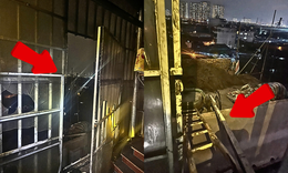 Cận cảnh lối thoát hiểm nối giữa 2 tòa nhà trong vụ cháy ở Lĩnh Nam 