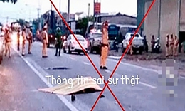 Bác bỏ tin 'CSGT bị xe đầu kéo cán tử vong' lan truyền trên Facebook