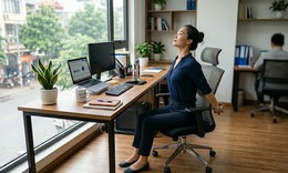 3 động tác đơn giản ngay tại chỗ giúp giảm mệt mỏi