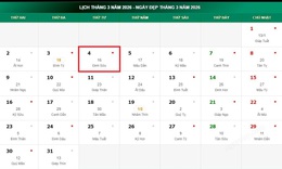 Lịch âm 4/3 - Âm lịch hôm nay 4/3 - Lịch vạn niên ngày 4/3/2026