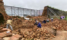 Đoạn tường Hoàng thành Huế bị đổ sập trong mưa lũ lịch sử hiện ra sao?