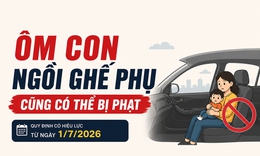 Ôm con ngồi ghế phụ cũng có thể bị phạt