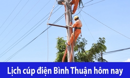 Tra cứu lịch cúp điện Bình Thuận hôm nay Thứ 7 ngày 9/5/2026