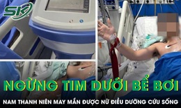 Nữ điều dưỡng đặt con đang bú để lao ra cứu nam thanh niên ngừng tim dưới bể bơi 