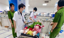Tình trạng sức khỏe cán bộ công an bị chém khi trực ban ở cơ quan