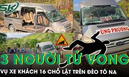 Phóng ẩu qua đoạn cua, xe khách 16 chỗ lật trên đèo Tô Na, 3 người tử vong