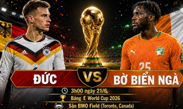 Kênh và link xem trực tiếp Đức vs Bờ Biển Ngà - World Cup 2026 ngày 21/6