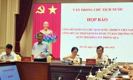 Công bố lệnh của Chủ tịch nước đối với 2 pháp lệnh quan trọng về tư pháp và hoàn thiện pháp luật