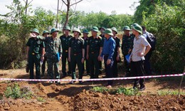 Phát hiện vùng xáo trộn khi khảo sát nơi nghi có mộ tập thể liệt sĩ