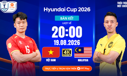 Lịch thi đấu bóng đá hôm nay ngày 19/8-20/8: Việt Nam vs Malaysia - Bán kết ASEAN Cup 2026