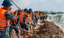 Những người lính Phòng không - Không quân lội bùn gia cố đê Vàng