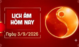 Âm lịch hôm nay 3/9 - Lịch âm 3/9 - Lịch vạn niên ngày 3/9/2026