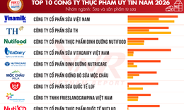 Nutricare bứt phá vào Top 5 công ty thực phẩm uy tín ngành sữa 2026