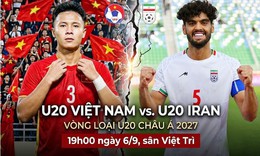 Kênh và link xem trực tiếp U20 Việt Nam vs U20 Iran tối 6/9