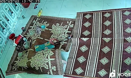 Thấy đàn ong ập vào nhà, người phụ nữ có pha 'núp lùm' cực nhanh