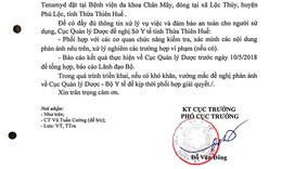 Bộ Y tế y&#234;u cầu l&#224;m r&#245; &quot;Vụ b&#225;n thuốc hết hạn&quot; tại Thừa Thi&#234;n Huế