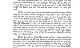 Bộ Xây dựng lên tiếng vụ "Thanh tra Bộ "vòi tiền" chung chi đến chục tỉ đồng"