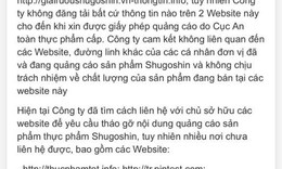 Cảnh b&#225;o: Cẩn trọng th&#244;ng tin quảng c&#225;o thực phẩm Shugoshin tr&#234;n một số website