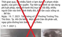 Phản hồi th&#244;ng tin sai sự thật về việc người d&#226;n bức x&#250;c tự thi&#234;u tại phường Trường Thọ