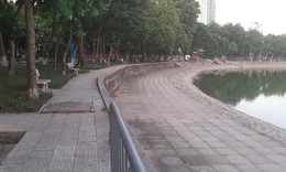 Hà Nội vắng người tập thể dục bên hồ
