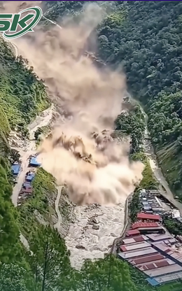 Vỡ hồ băng ở Bhutan, lũ dữ tràn xuống như thác, cảnh tượng như ngày tận thế