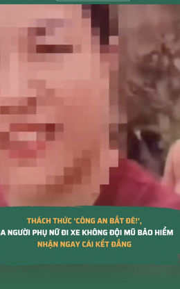 Ba phụ nữ đi xe máy không đội mũ bảo hiểm còn thách thức công an và cái kết