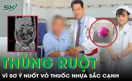 Thủng ruột v&#236; sơ &#253; nuốt vỏ thuốc nhựa sắc cạnh
