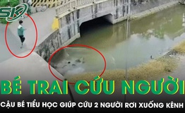 Hành động nhanh trí của cậu bé tiểu học cứu 2 người đàn ông rơi xuống kênh ở Hưng Yên