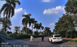 Khó hiểu cảnh người đàn ông liên tục nằm vật ra trước đầu ô tô