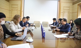 Thứ trưởng Bộ Y tế L&#234; Đức Luận tiếp đo&#224;n Ng&#226;n h&#224;ng Ph&#225;t triển Ch&#226;u &#193;