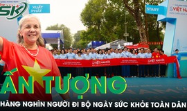 Ấn tượng hàng nghìn người đi bộ diễu hành hưởng ứng Ngày Sức khỏe toàn dân