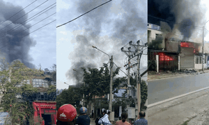 Cháy nhà dân lan sang hộ liền kề kèm nhiều tiếng nổ
