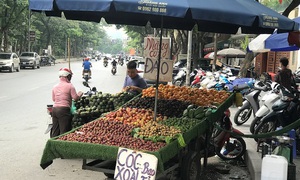 Nhức nhối chợ hoa quả dưới lòng đường Nguyễn Hữu Thọ