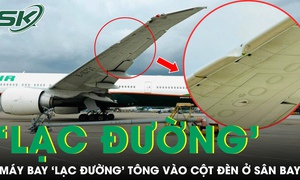 Máy bay ‘lạc đường’, bị móp cánh vì tông vào cột đèn ở sân bay Tân Sơn Nhất