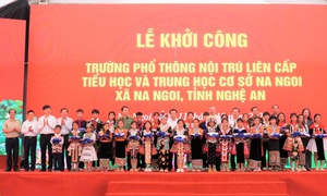 Tổng Bí thư Tô Lâm dự Lễ khởi công xây dựng Trường Phổ thông nội trú liên cấp TH và THCS Na Ngoi