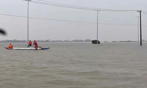 Kiểm tra hàng hóa sau lũ, 2 người bị điện giật