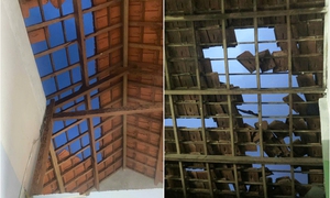 Quãng Ngãi: Lốc xoáy cuốn tốc mái nhà người dân, nhiều cây cối gãy đổ