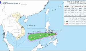 Áp thấp nhiệt đới tiến gần Biển Đông, gió mạnh và sóng lớn trên biển