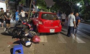 Tạm đình chỉ Trưởng công an xã Tam Hiệp do lái ô tô tông 6 xe máy